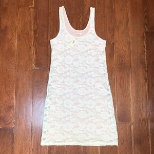 NWT Aerie Lace Cream and Blush Bodycon Dress